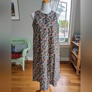 Vintage 1970s Aunt Abigail's Attic Floral Midi Dress M Retro Cottagecore Boho